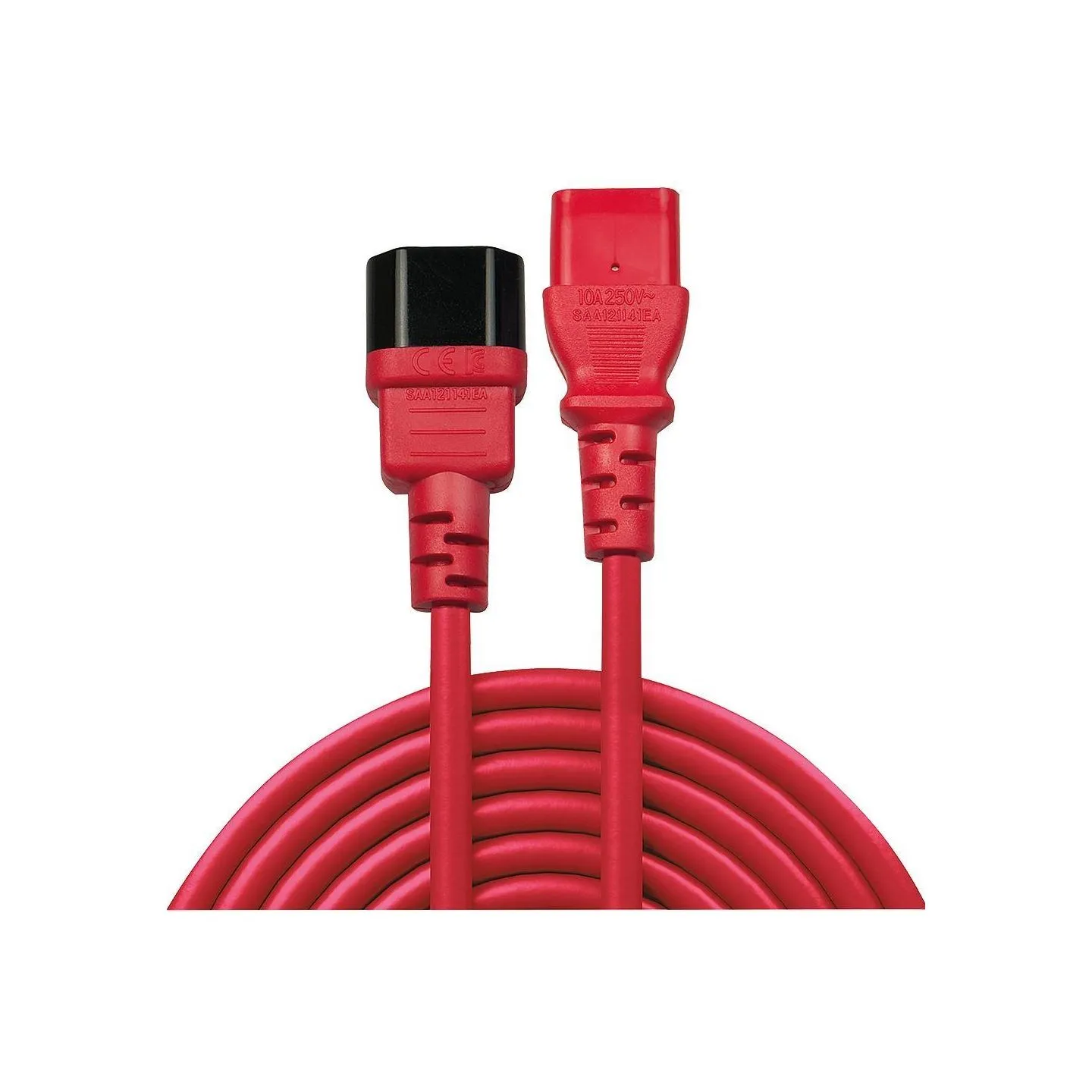 Lindy CABLE POWER IEC EXTENSION 2M/RED 30478 LINDY