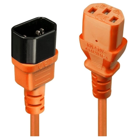 Lindy CABLE POWER IEC EXTENSION 0.5M/ORANGE 30473 LINDY
