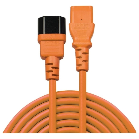 Lindy CABLE POWER IEC EXTENSION 1M/ORANGE 30474 LINDY