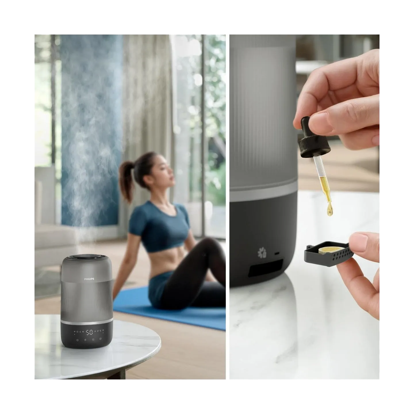 Philips Humidifier Series 1000 Up to 41 m2 3 settings grey / HU1510/03