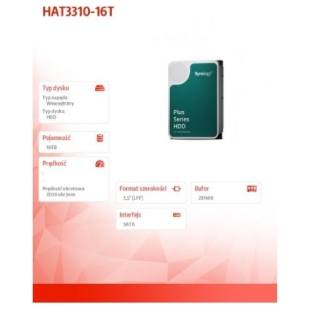 Synology  16TB SATA3 NAS HDD Plus 3.5