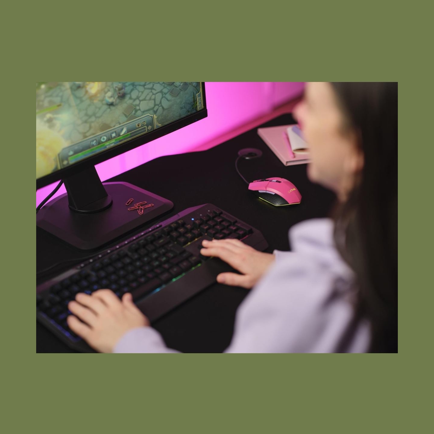 Trust MOUSE USB OPTICAL GAMING PINK/GXT109P FELOX 25068 TRUST