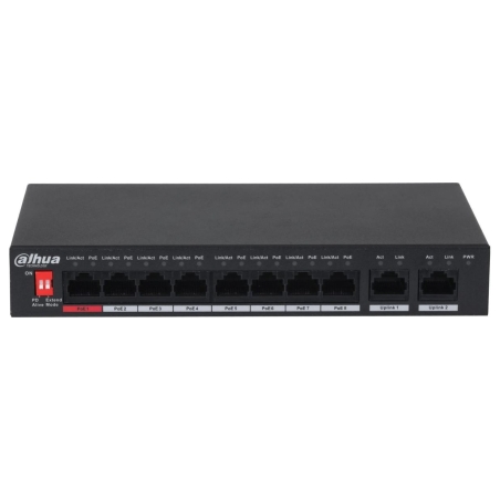 Dahua Switch|DAHUA|PFS3010-8ET-96-V2|Desktop/pedestal|PoE ports 8|96 Watts|DH-PFS3010-8ET-96-V2