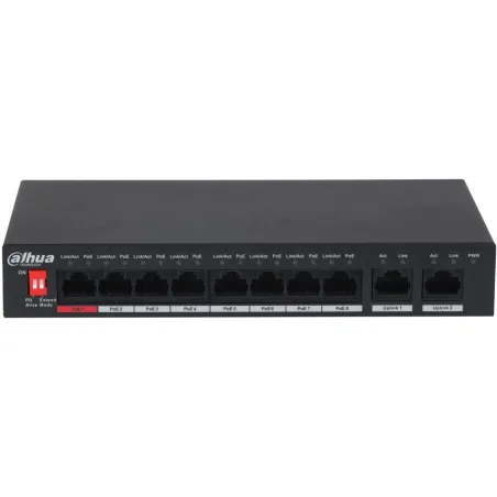 Dahua Switch|DAHUA|PFS3010-8ET-96-V2|Desktop/pedestal|PoE ports 8|96 Watts|DH-PFS3010-8ET-96-V2