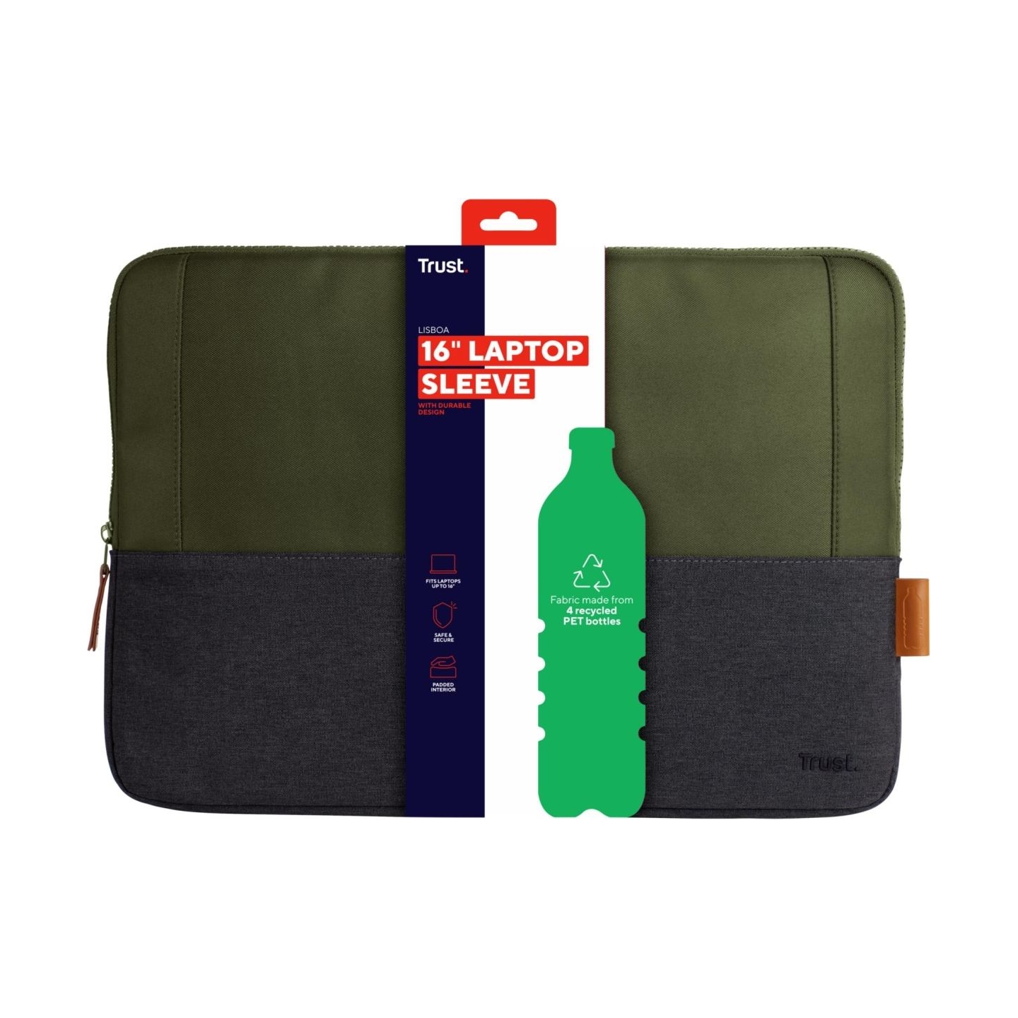 Trust NB SLEEVE 16" LISBOA/GREEN 25247 TRUST