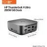 HP Thunderbolt 4 Ultra Dock - OPENBOX - G6 280W w/Combo Cable - 5x USB-A, 2x USB-C, 1x USB-C Thunderbolt 4, 2x DisplayPort, 1x H