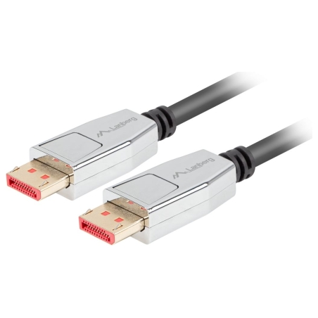 Lanberg DisplayPort M/M Cable 20 PIN V1.4 8K 60HZ | CA-DPDP-20CU-0018-BK | DisplayPort to DisplayPort | 1.8 m