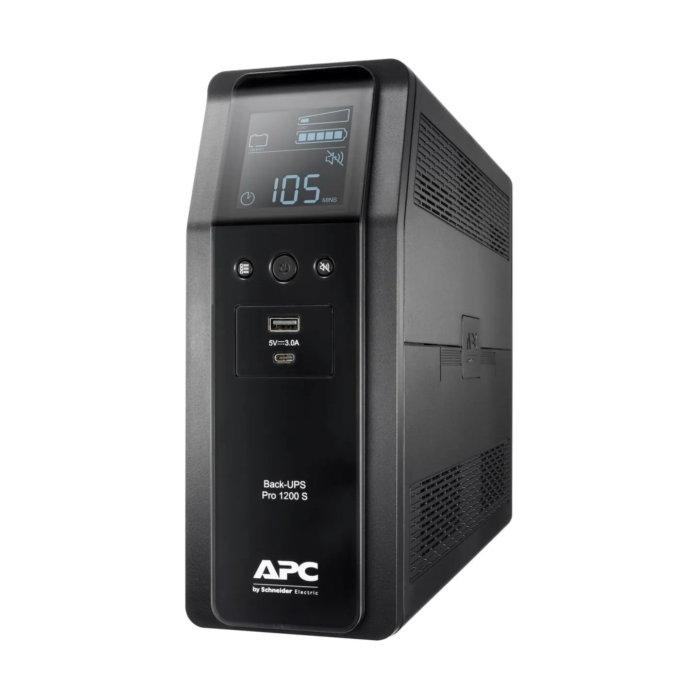 Schneider Electric APC Back-UPS Pro, tower, 230V, 8x IEC C13 outlets, sine wave, AVR, USB Type A+C ports, LCD, user-replaceable 