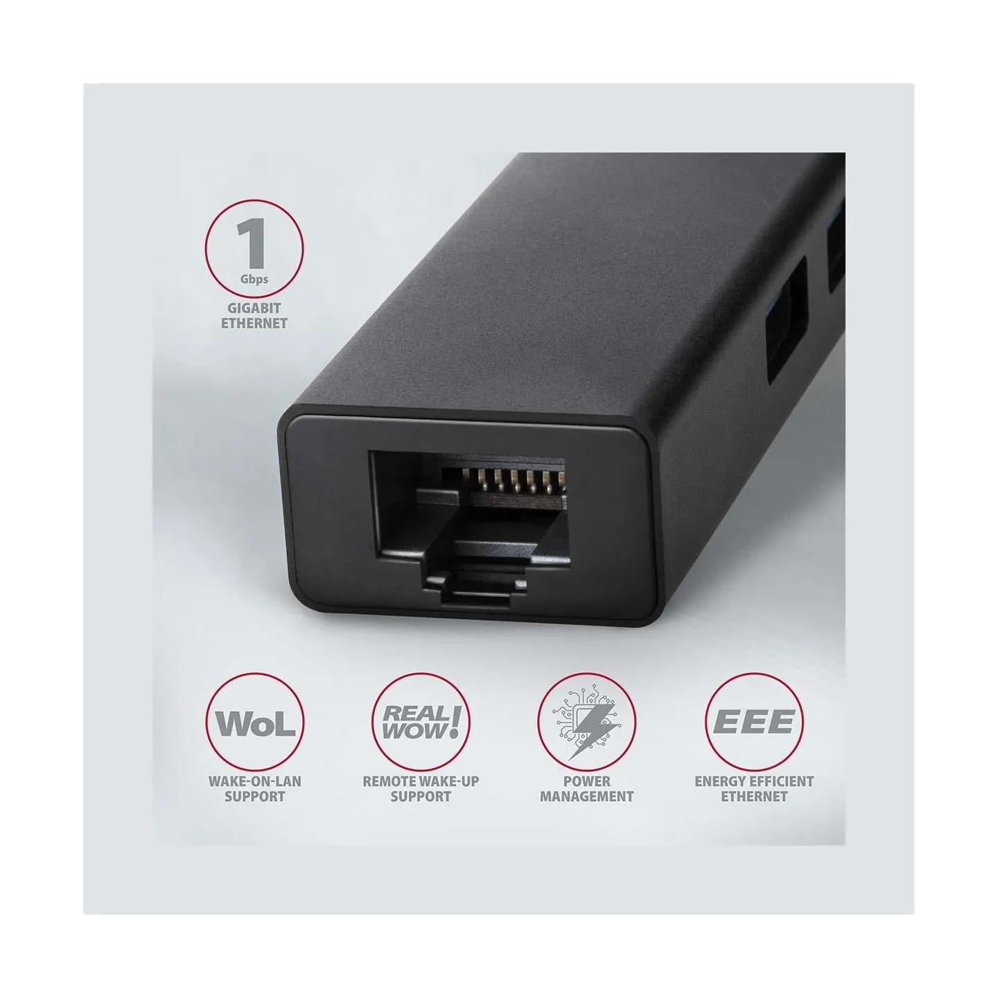 Axagon HMA-GL3A 3x USB-A + GLAN, USB3.2 Gen 1 hub, metal, 20cm USB-A cable