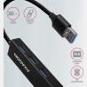 Axagon HMA-GL3A 3x USB-A + GLAN, USB3.2 Gen 1 hub, metal, 20cm USB-A cable