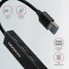 Axagon HMA-GL3A 3x USB-A + GLAN, USB3.2 Gen 1 hub, metal, 20cm USB-A cable