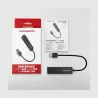 Axagon HMA-GL3A 3x USB-A + GLAN, USB3.2 Gen 1 hub, metal, 20cm USB-A cable