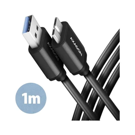 Axagon Data and charging USB 3.2 Gen1 cable length 1 m. 3A. Black.