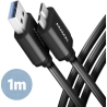 Axagon Data and charging USB 3.2 Gen1 cable length 1 m. 3A. Black.