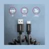 Axagon Data and charging USB 2.0 cable lengh 0.6m. 3A. Black twisted.