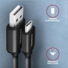 Axagon Data and charging USB 2.0 cable lengh 0.6m. 3A. Black twisted.