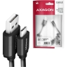 Axagon Data and charging USB 2.0 cable lengh 0.6m. 3A. Black twisted.