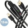 Axagon ADR-215B Active connection USB 2.0 A-M > B-M cable, 15 m long. Power supply option.