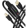 Axagon ADR-215B Active connection USB 2.0 A-M > B-M cable, 15 m long. Power supply option.