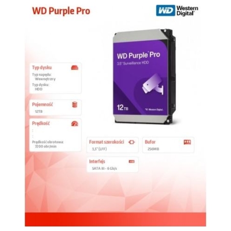 WD Purple Pro 12TB SATA 6Gb/s 3.5inch