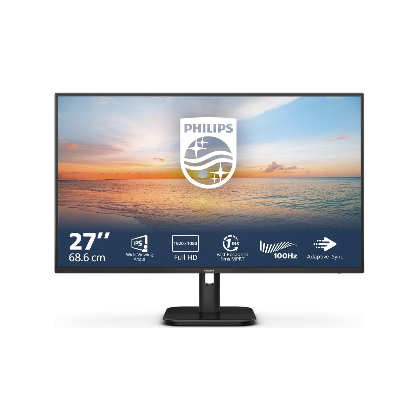 Philips | 27E1N1100A/00 | 27 " | IPS | 16:9 | 100 Hz | 4 ms | 1920 x 1080 pixels | 250 cd/m² | HDMI ports quantity 1 | Black | W