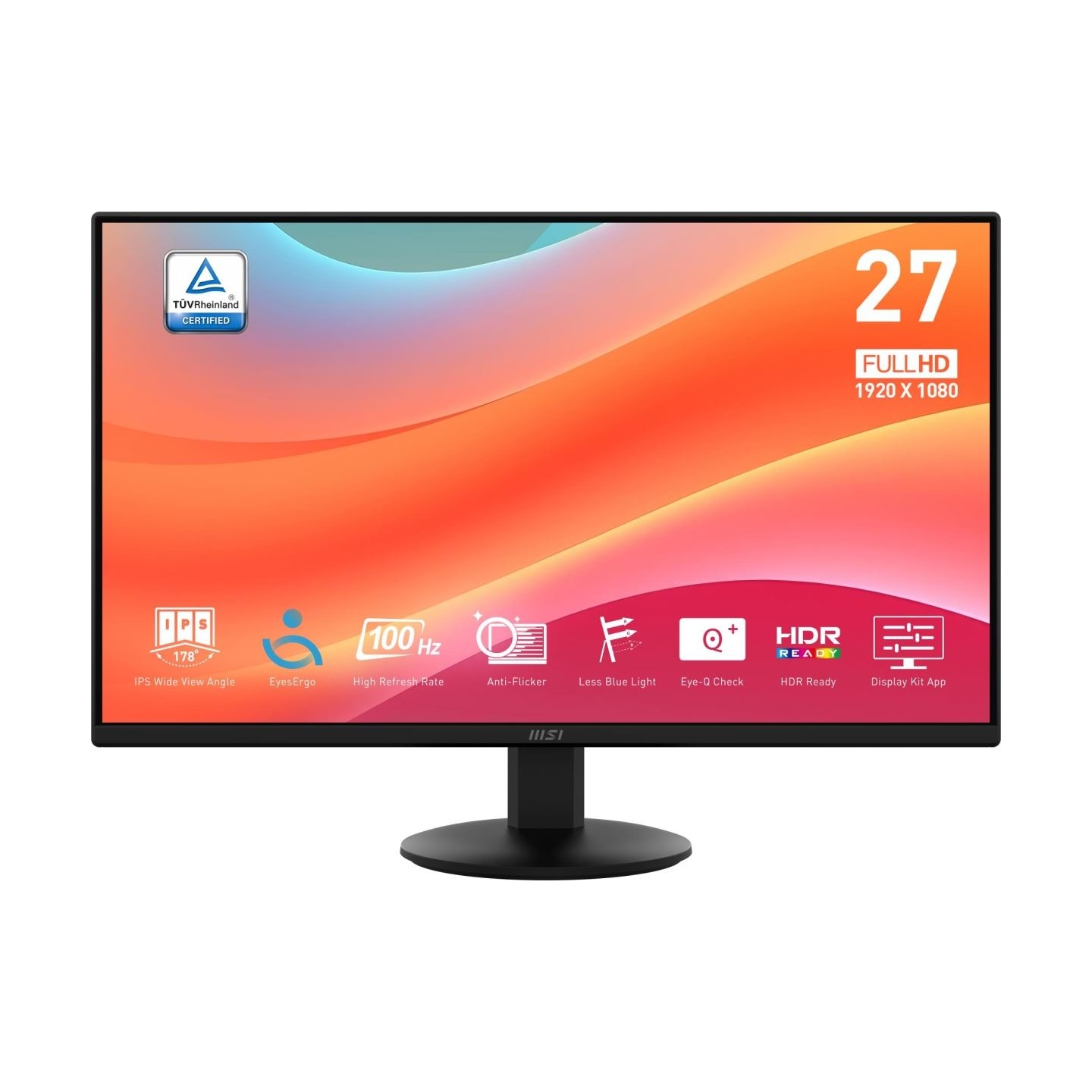 MSI LCD Monitor|MSI|PRO MP272L|27"|Business|Matte|Panel IPS|1920x1080|16:9|100Hz|1 ms|Tilt|Colour Black|PROMP272L