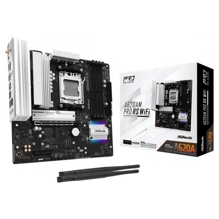 Asrock Motherboard A620AM PRO RS WIFI AM5 4DDR5 HDMI/DP M.2 mATX