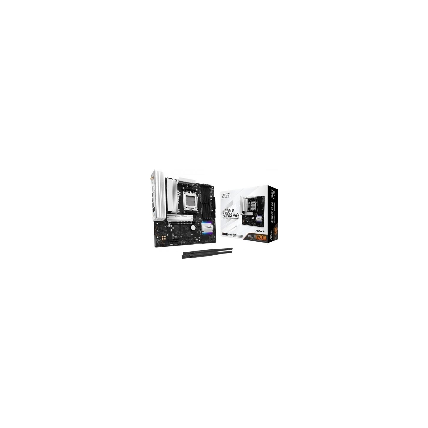 Asrock Motherboard A620AM PRO RS WIFI AM5 4DDR5 HDMI/DP M.2 mATX