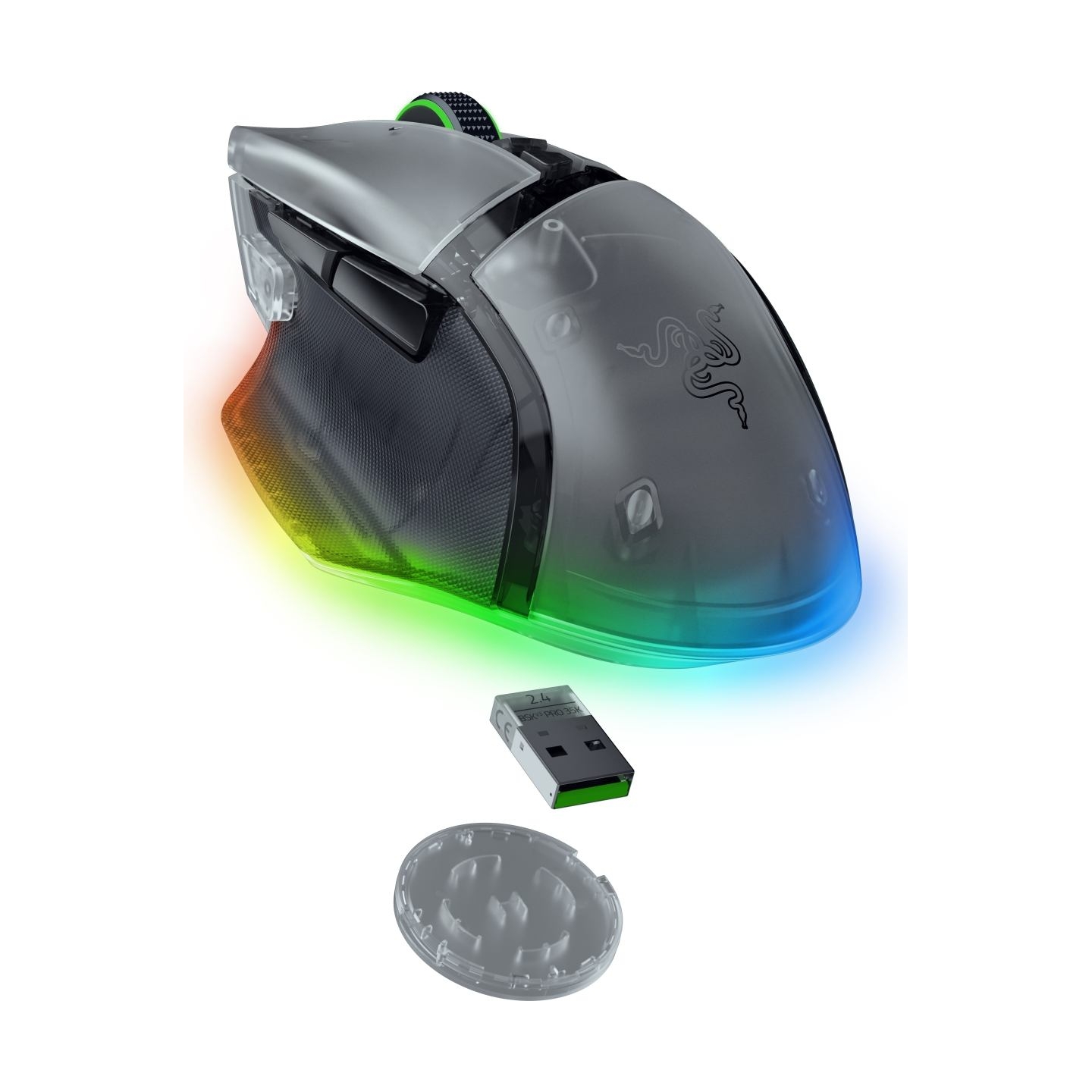 Razer Basilisk V3 Pro 35K Wireless Gaming Mouse RF Wireless+Bluetooth+USB-A 35000 DPI, Phantom White / RZ01-05240400-R3G1