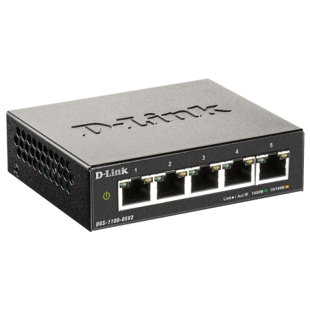 D-Link | Smart Managed Switch | DGS-1100-05V2/E | Managed L2 | Rackmountable | Gigabit Ethernet (copper) ports quantity 5