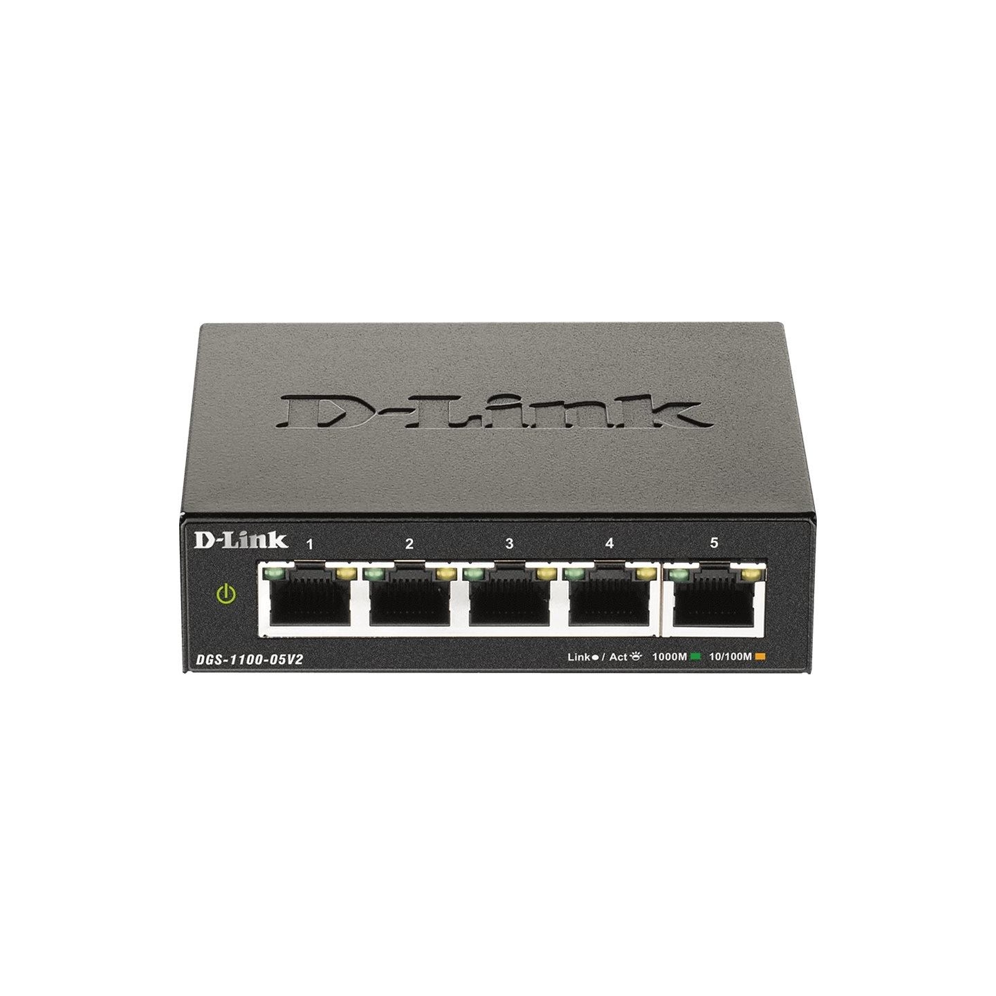 D-Link | Smart Managed Switch | DGS-1100-05V2/E | Managed L2 | Rackmountable | Gigabit Ethernet (copper) ports quantity 5