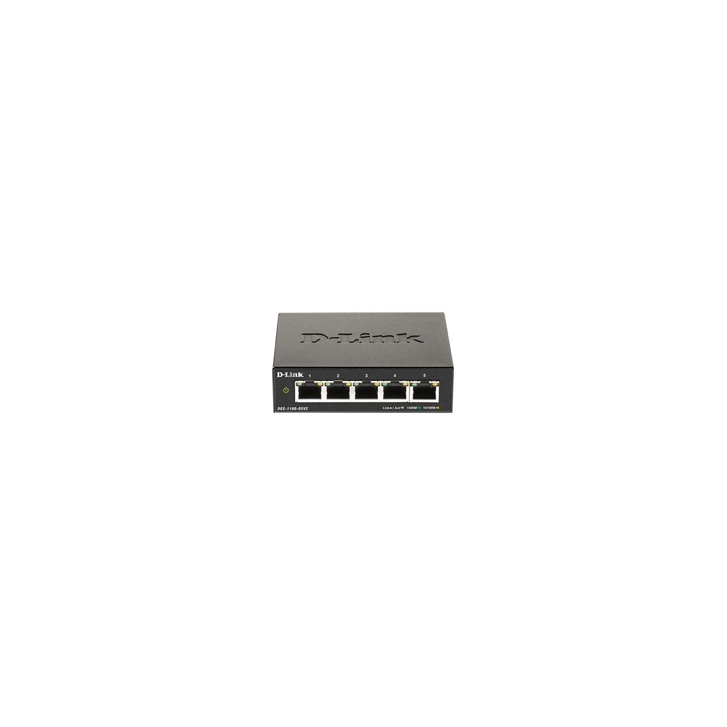 D-Link | Smart Managed Switch | DGS-1100-05V2/E | Managed L2 | Rackmountable | Gigabit Ethernet (copper) ports quantity 5