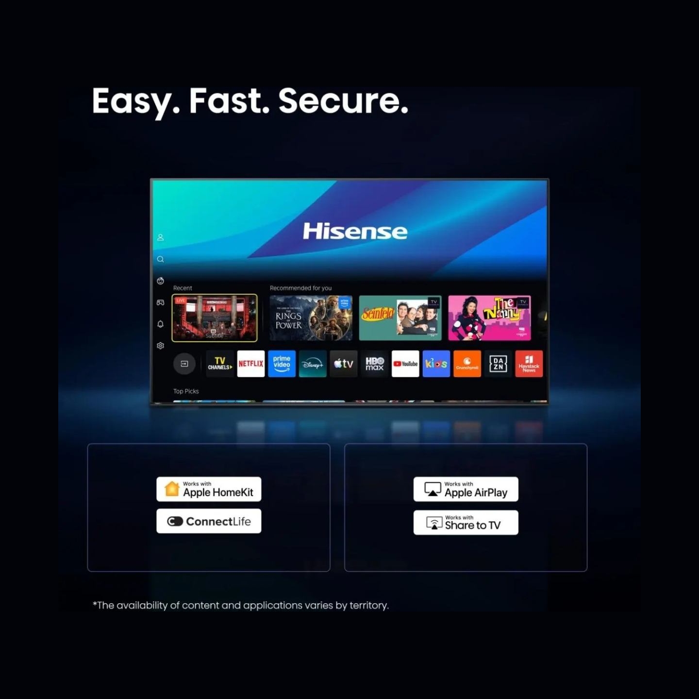 Hisense TV | 32A4S | 32 | Smart TV | VIDAA Smart OS | HD | Black