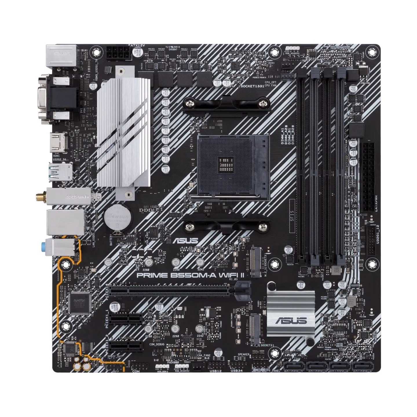 Asus | PRIME B550M-A WIFI II | Processor family AMD | Processor socket AM4 | DDR4 DIMM | Memory slots 4 | Supported hard disk dr
