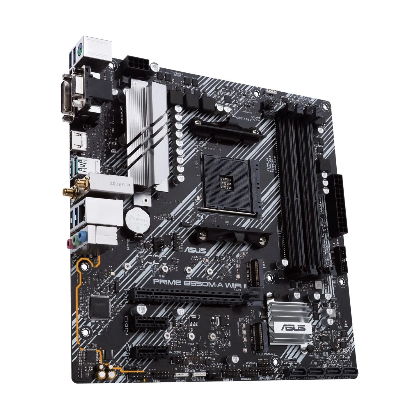 Asus | PRIME B550M-A WIFI II | Processor family AMD | Processor socket AM4 | DDR4 DIMM | Memory slots 4 | Supported hard disk dr