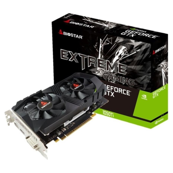 Biostar Graphics Card|BIOSTAR|NVIDIA GeForce GTX 1050 TI|4 GB|GDDR5|128 bit|PCIE 3.0 16x|Memory 7008 MHz|GPU 1291 MHz|Dual Slot 