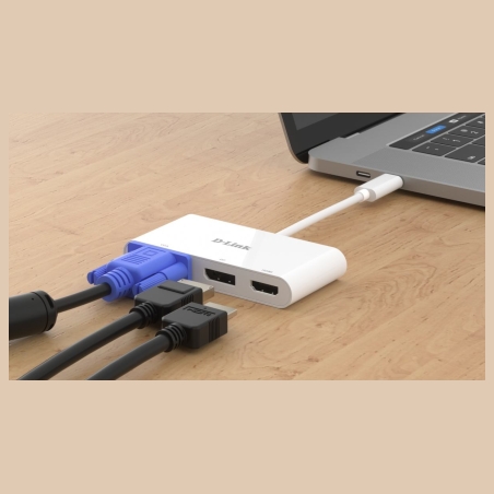 D-Link | 3-in-1 USB-C to HDMI/VGA/DisplayPort Adapter | DUB-V310 | USB hub | USB Type-C
