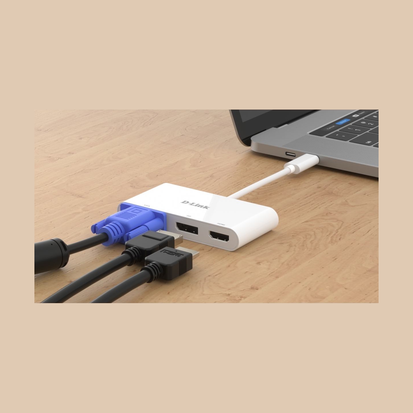 D-Link | 3-in-1 USB-C to HDMI/VGA/DisplayPort Adapter | DUB-V310 | USB hub | USB Type-C