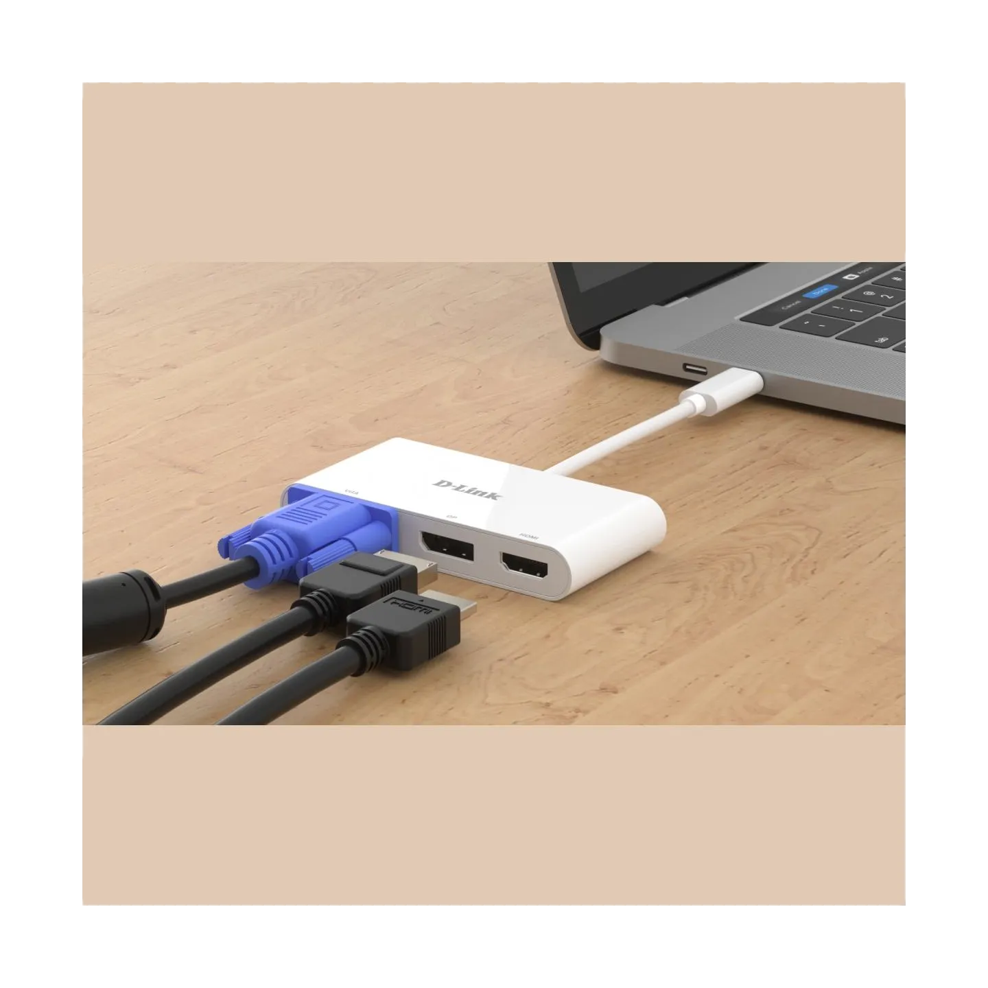 D-Link | 3-in-1 USB-C to HDMI/VGA/DisplayPort Adapter | DUB-V310 | USB hub | USB Type-C