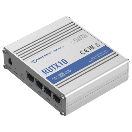 Teltonika | Industrial Router | RUTX10 | 802.11ac | 867 Mbit/s | 10/100/1000 Mbit/s | Ethernet LAN (RJ-45) ports 4 | Mesh Suppor