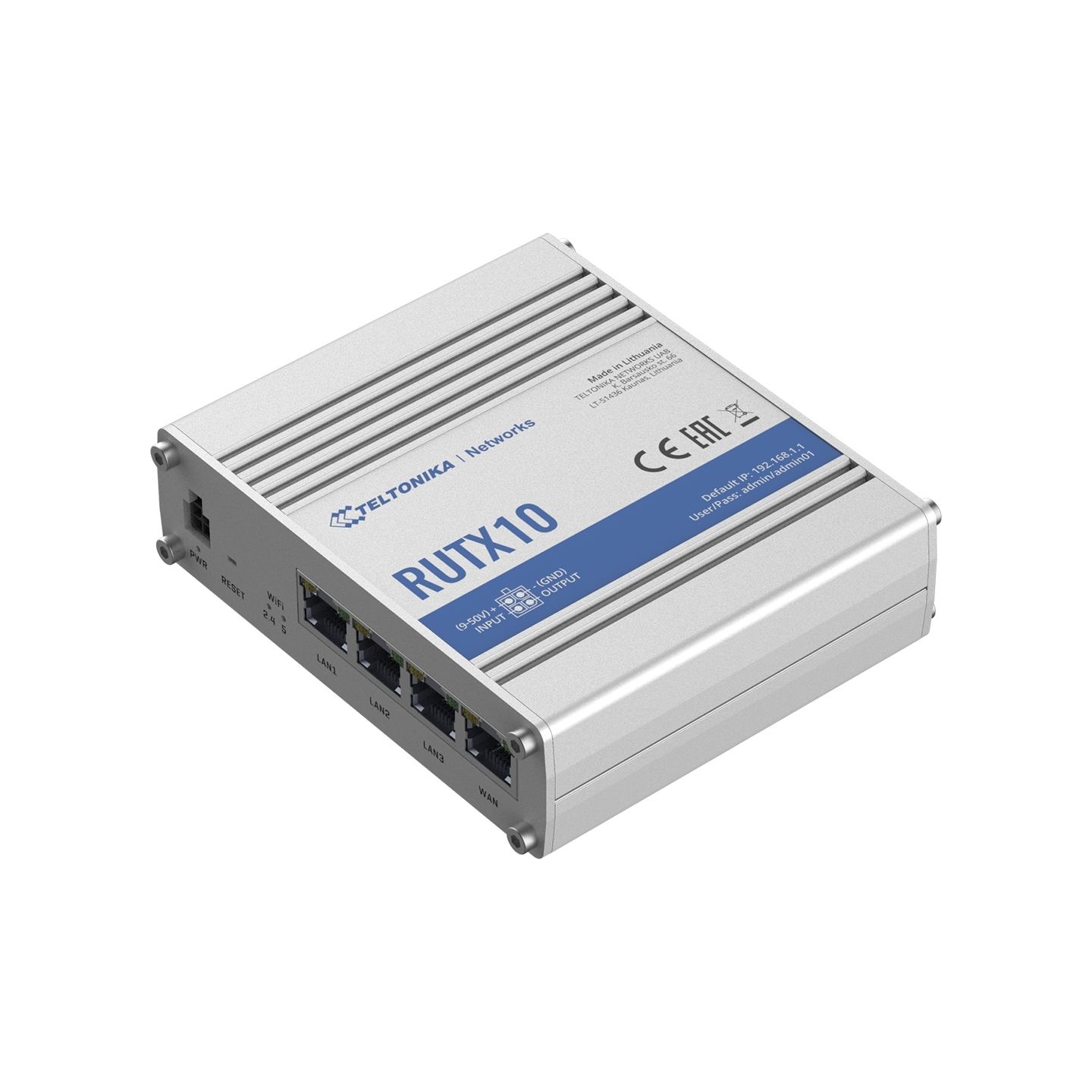 Teltonika | Industrial Router | RUTX10 | 802.11ac | 867 Mbit/s | 10/100/1000 Mbit/s | Ethernet LAN (RJ-45) ports 4 | Mesh Suppor