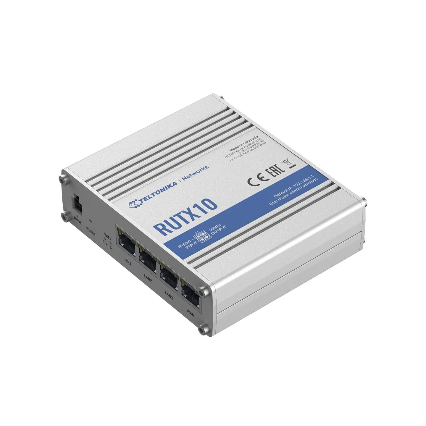 Teltonika | Industrial Router | RUTX10 | 802.11ac | 867 Mbit/s | 10/100/1000 Mbit/s | Ethernet LAN (RJ-45) ports 4 | Mesh Suppor