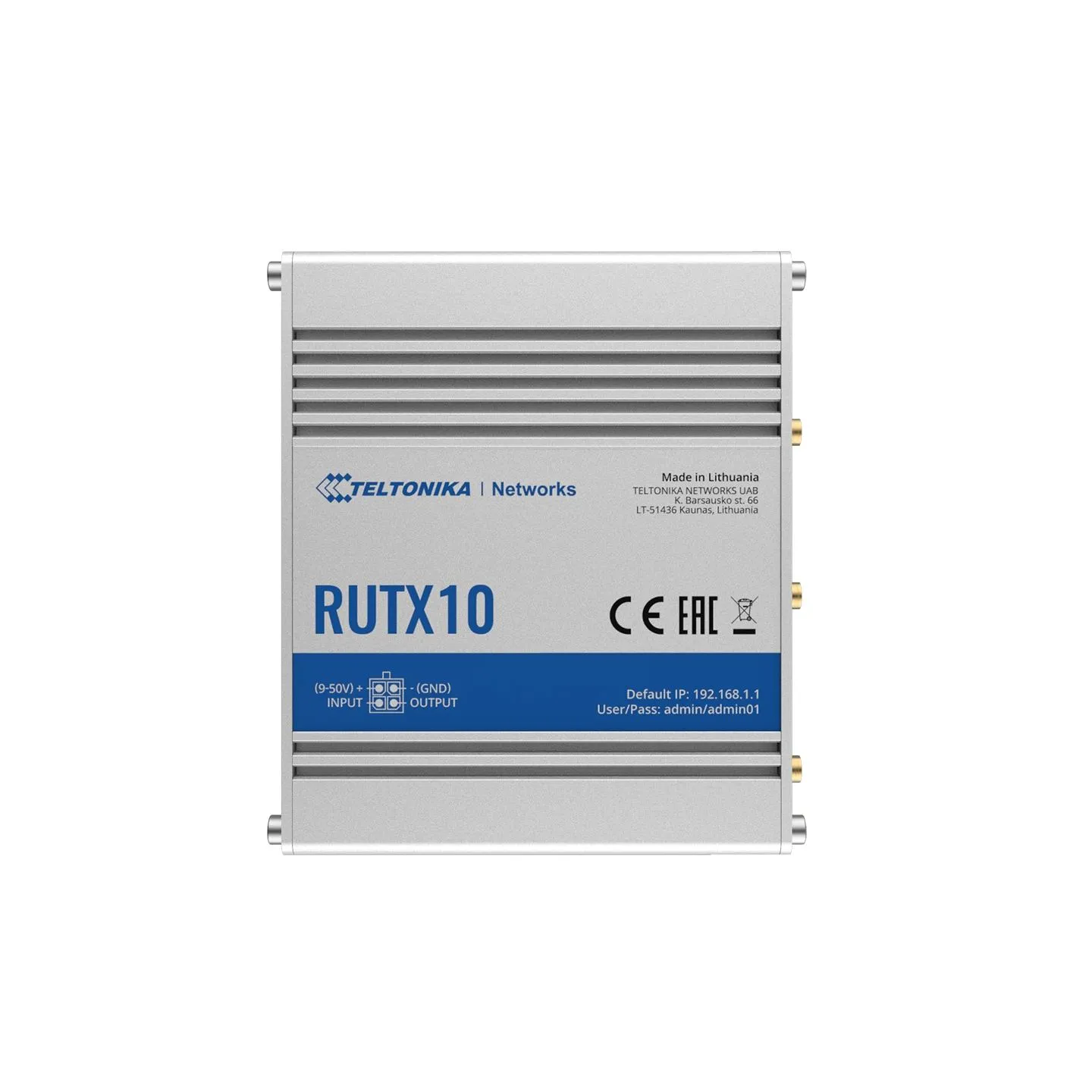 Teltonika | Industrial Router | RUTX10 | 802.11ac | 867 Mbit/s | 10/100/1000 Mbit/s | Ethernet LAN (RJ-45) ports 4 | Mesh Suppor