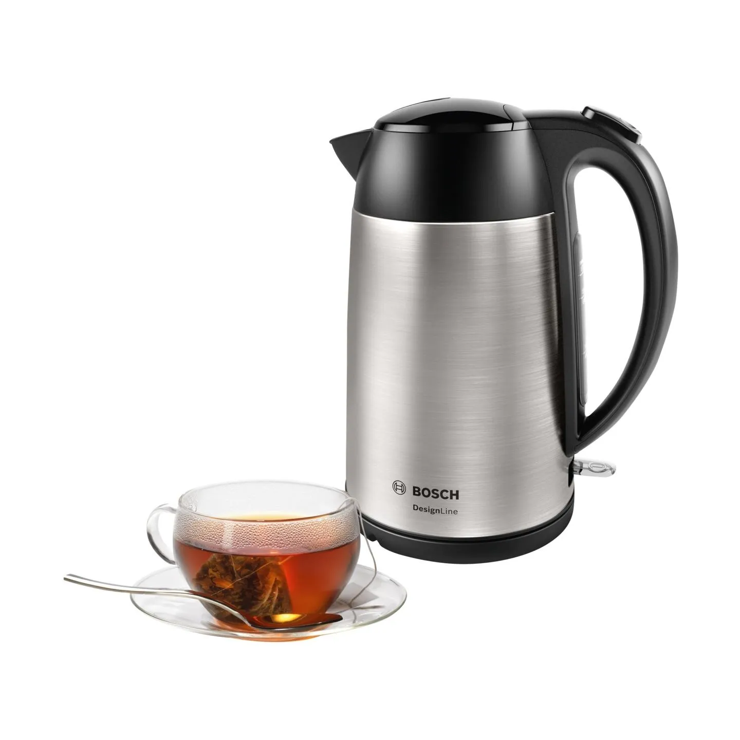 Bosch | Kettle | DesignLine TWK3P420 | Electric | 2400 W | 1.7 L | Stainless steel | 360° rotational base | Black/Stainless Stee