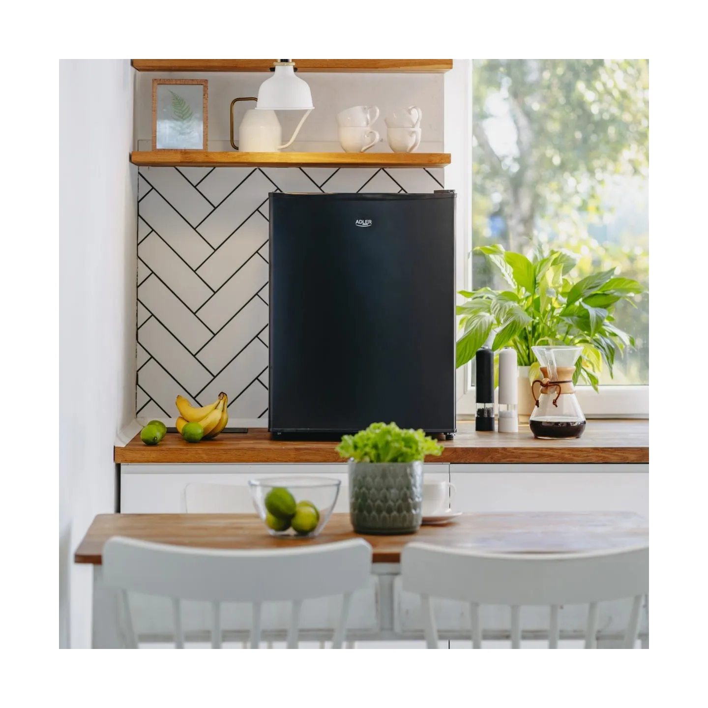 Adler Refrigerator | AD 8097 | Energy efficiency class E | Free standing | Larder | Height 63.2 cm | Fridge net capacity 58 L | 