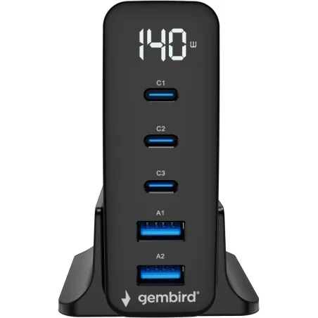 Gembird 5-port 140 W GaN USB fast charg