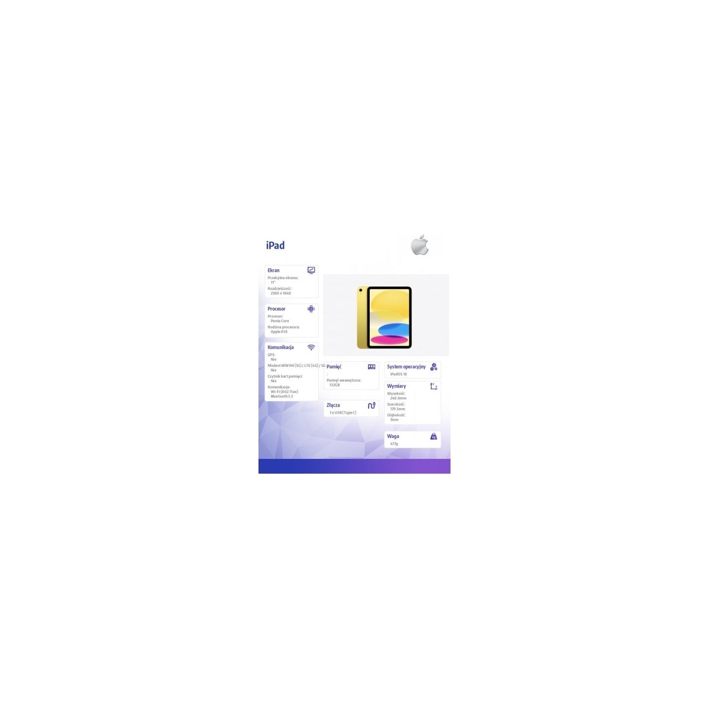 Apple IPAD WIFI 11-inch 512GB Yellow