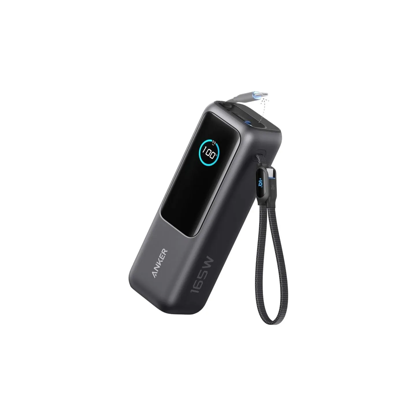 Anker Zolo Powerbank | A1695H11 | 25000 mAh | Built-In USB-C and Retractable Cable) | Grey