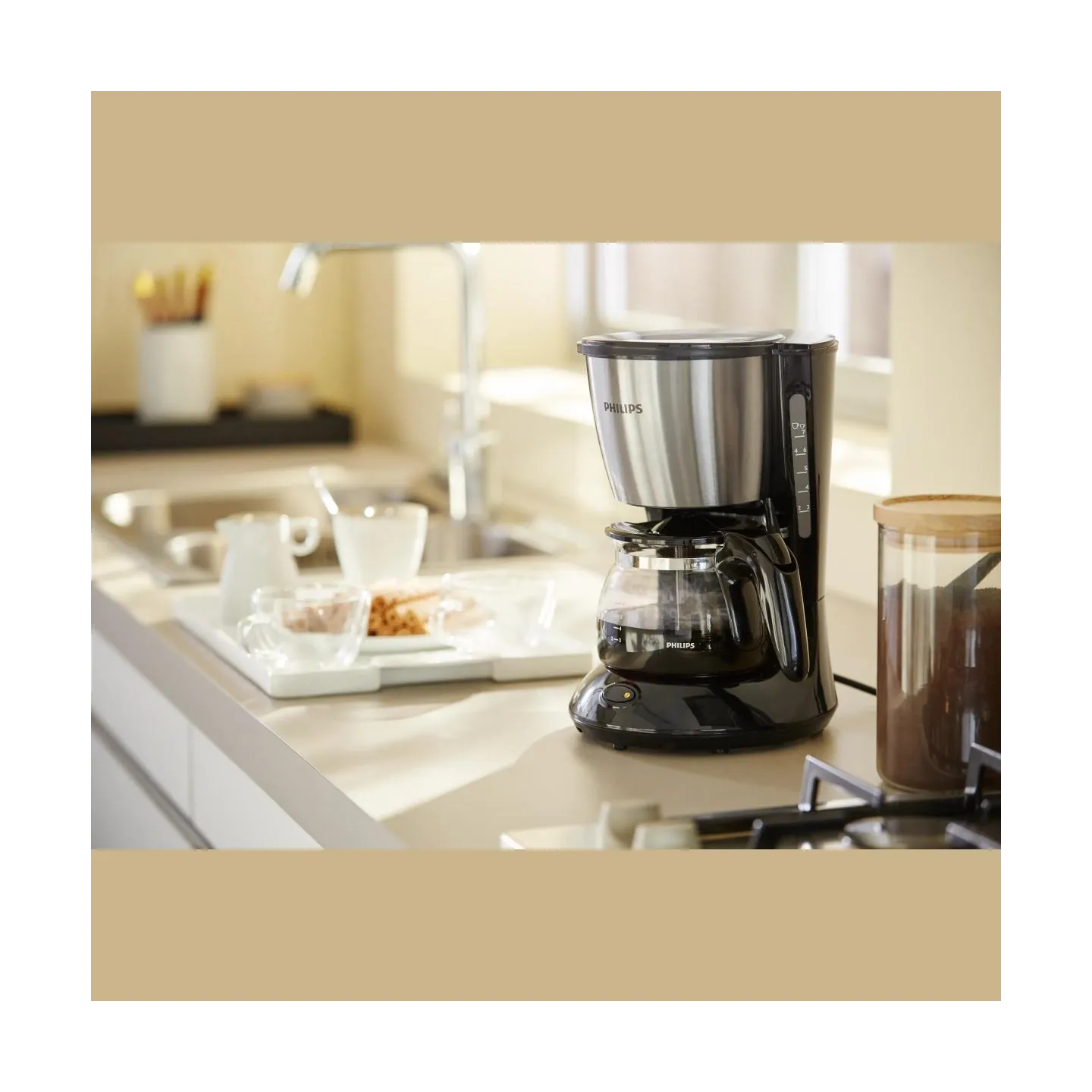 Philips Daily Collection Coffee maker HD7435/20 With glass jug Black & metal / HD7435/20