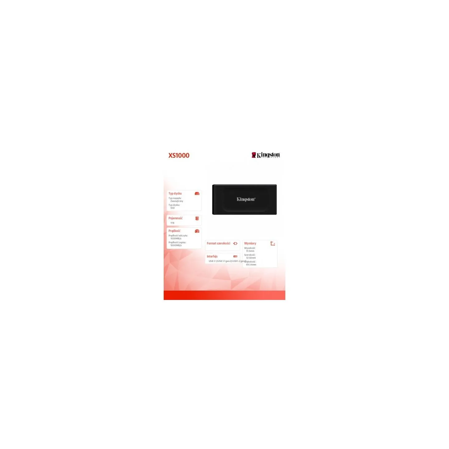 Kingston XS1000 1TB SSD Pocket-Sized USB
